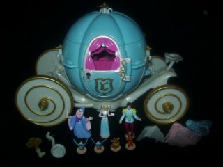 Euc 100 Complete Disney Polly Pocket Cinderella Hidden Treasures Carriage 2004