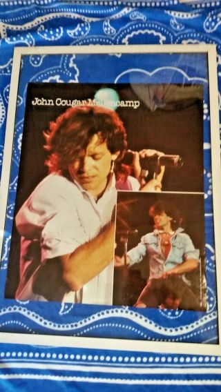 Classic Vintage 23 " X 28 " 1984 Official John Cougar Mellencamp In Concert Poster