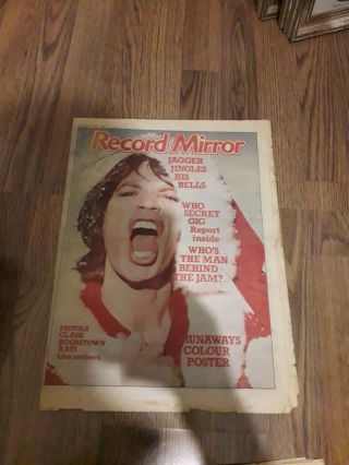 Record Mirror December 24th 1977 Mick Jagger Cover The Runaways Poster