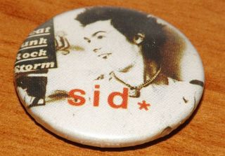 Vintage 25mm Badge Pin Sid Vicious Sex Pistols Punk Rock Music Pinback Old Band