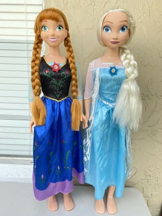 Elsa And Anna Sisters 38 " Life Size Frozen Dolls Princess My Size Walt Disney Co