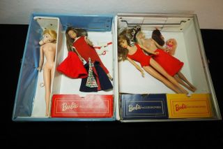 Vintage 1964 Mattel,  Inc Barbie Doll Carrying Storage Case Blue Clothes Closet