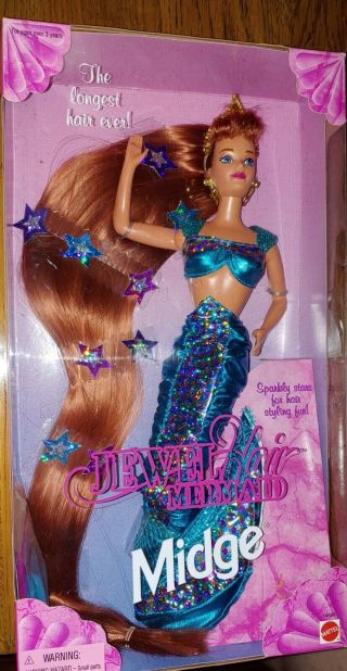 For Nicolo - - Nib Midge Jewel Hair Mermaid 1995 Mattel 14589 Barbie