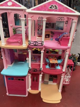Barbie 3 Story Dream Doll House 2015 Dreamhouse Townhouse W Garage,  Please Read