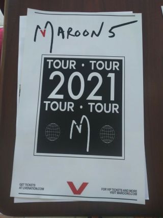 Maroon 5 11x17 2021 Promo Tour Concert Poster Cd Shirt Tickets