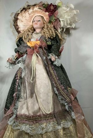 Ashley Belle Victorian Porcelain Doll 42”,  No Bottom On Stand