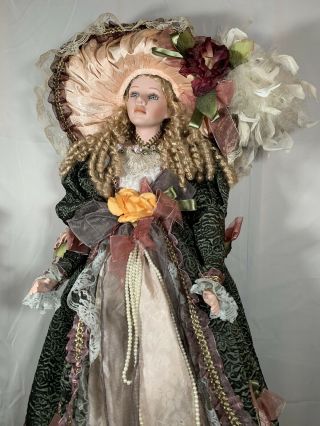 Ashley Belle Victorian Porcelain Doll 42”,  No Bottom On Stand 2