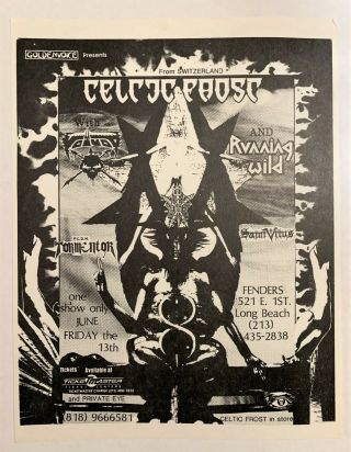 Celtic Frost,  Voivod,  Saint Vitus,  Speed Metal Thrash Hardcore Flyer