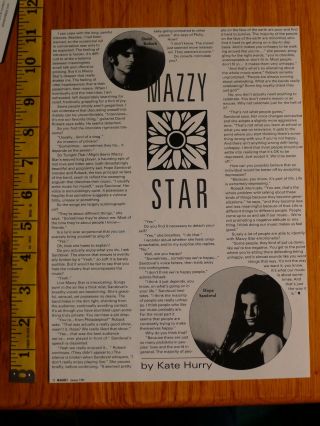 Mazzy Star Clipping Article Band Hope Sandoval Dream Pop 90 