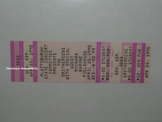 SMITHEREENS / RICHARD BARONE 1990 Concert Ticket PLATTSBURGH SUNY Fieldhouse 3