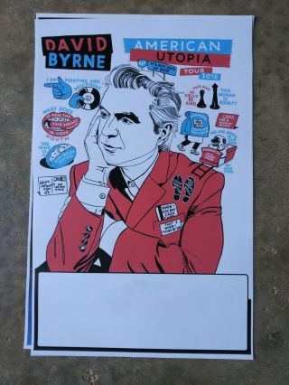 David Byrne 11x17 American Eutopia Promo Tour Concert Poster Lp Talking Head
