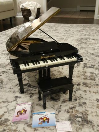 American Girl Retired Grand Piano With Bench And Music Books - Plays 3 Songs