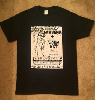 Nirvana 1989 Tour Flyer X - Large T - Shirt Pittsburgh July 9 Bleach Vintage