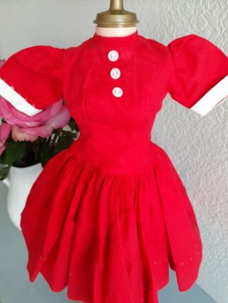 Vintage Madame Alexander CISSY 1958 Red with Buttons Dress 2211 Tagged 2