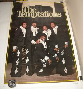 Rolled 1978 The Temptations Motown Band Pinup Poster 23 X 35 Inches Dargis 3581