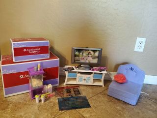 American Girl Doll Truly Me Entertainment Center,  Popcorn Maker & Fold Out Chair