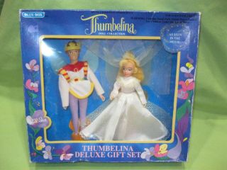 Blue Box Vintage 1993 Thumbelina & Prince Cornelius Deluxe Gift Set 2 Dolls Nrfb