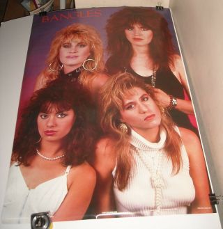 Rolled 1986 The Bangles Girl Band Pinup Poster Richard House Uk 23.  5 X 35 Inch