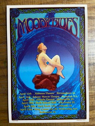 The Moody Blues 2001 Handbill Poster Art Concert Hall Of Fame Tour