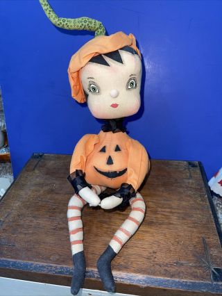 Joe Spencer Gathered Traditions Gallerie Ii Halloween Pumpkin Girl Christabel