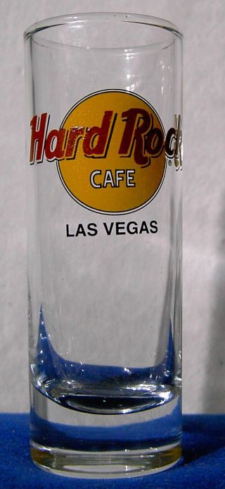 Hard Rock Cafe Tall Shot Glass Las Vegas Nevada Black Letters