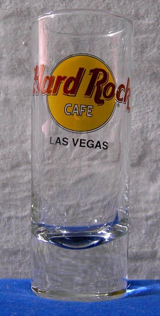 Hard Rock Cafe Tall Shot Glass Las Vegas Nevada black letters 2