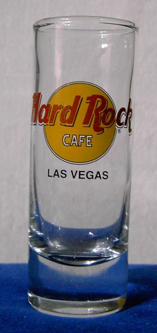 Hard Rock Cafe Tall Shot Glass Las Vegas Nevada black letters 3