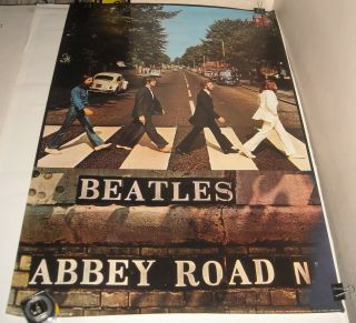 Rolled 1990 The Beatles - Abbey Road Pinup Poster 23 X 35 Inches National Trends