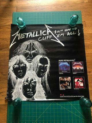 Metallica - Cliff Em All Video Orig 1987 Elektra Promo Poster