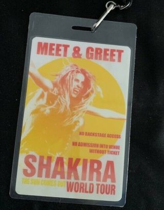 Shakira Meet & Greet The Sun Comes Out World Tour 2010 Laminate Pass