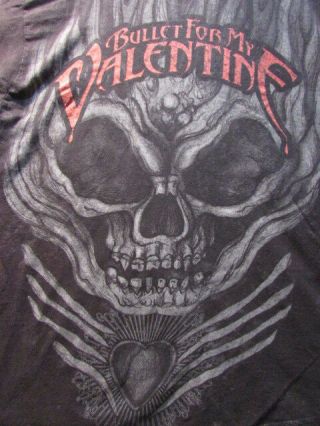 Bullet For My Valentine Medium Allover Concert Shirt Skull Nu School Heavy Metal