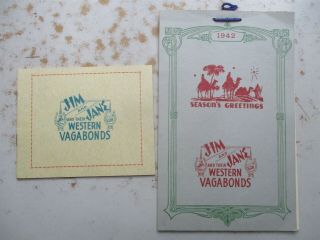 Jim And Jane And Their Western Vagabonds - 1942 Calendar & Separate Autograph Bk