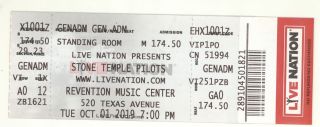 Stone Temple Pilots Warbly Jets Rival Sons 10/1/19 Houston Revention Ticket Stp