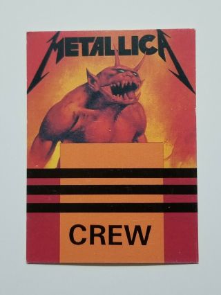 Vintage Metallica Crew Demon Backstage Pass Card 2.  75  X 3.  75