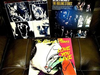 Rolling Stones 3 Record Set Vg / Vg,  Vinyl And G To G,  Sleeves 2 Are Live Albums