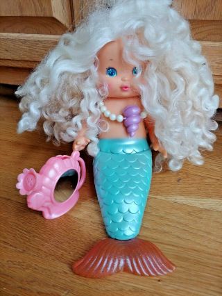 Vintage 1985 Tomy Princess Sweet Seas Mermaid Doll 12 " Necklace Watering Can