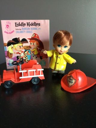 Vintage Liddle Kiddles Doll Bunson Burnie Hat Fire Truck Ladders Booklet 3501