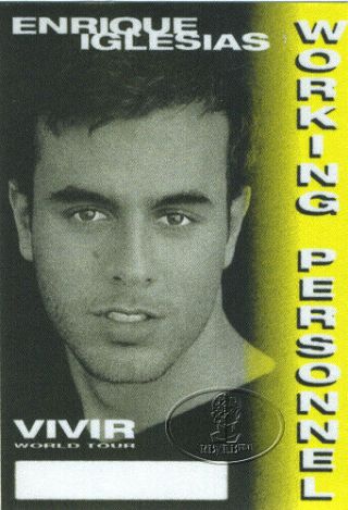Enrique Iglesias 1996 Vivir Tour Backstage Pass
