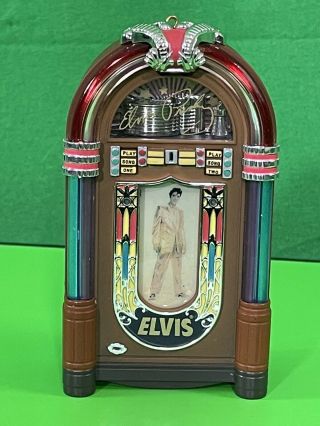 1997 Heirloom Carlton Cards Elvis Presley Musical Jukebox Ornament Plays 2 Songs