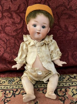 Antique German Heubach Koppelsdorf 320 Bisque Head Baby Boy Doll 10 " Adorable