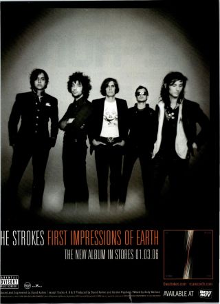 2006 Vintage 8x11 Album Promo Print Ad For The Strokes First Impression Of Earth