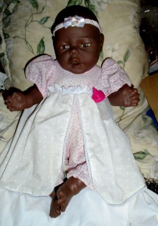 Jesmar African American Newborn Baby Doll Sexed Girl 17 "