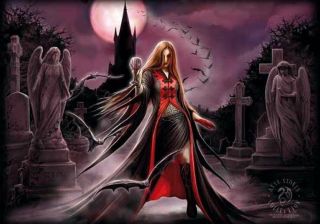 Anne Stokes Blood Moon Textile Poster Fabric Flag