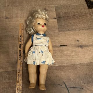 Vintage Terri Lee Doll 16 " Blonde As - Is - Found Poodle Dress Nr Need Bath Cleaning