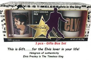 Hostess Gift Set Elvis Presley The Timeless King Gift Set 2 Coffee Mugs Cocoa