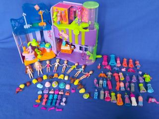 Polly Pocket 2004 House Of Style Playset With Figures & Clothes