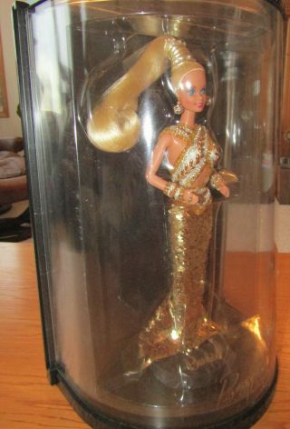 Bob Mackie Designer Barbie Doll First In Series 1990,  Gold Sequins,  Box