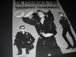 Psychedelic Furs Have Master Stroke Midnight To Midnight 1987 Promo Poster Ad