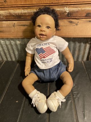 Ashton Drake Obama 2009 Birth Of Hope Lifelike Baby Boy Doll By Linda Murray