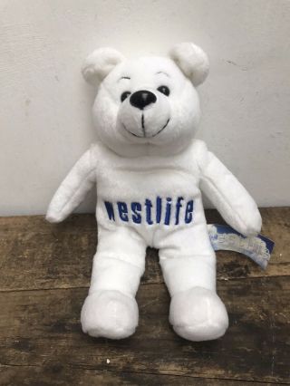 Westlife Official Plush White Beanie Teddy Bear Trademark Toys